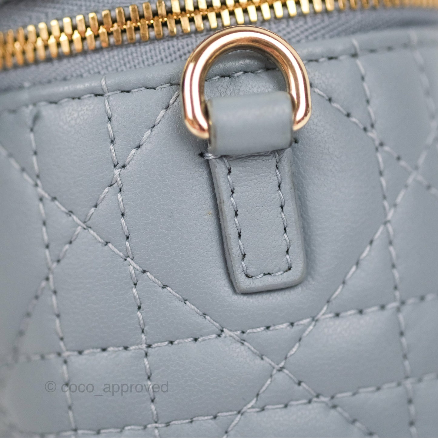 Christian Dior Micro Lady Dior Vanity Case Cloud Blue Cannage Lambskin