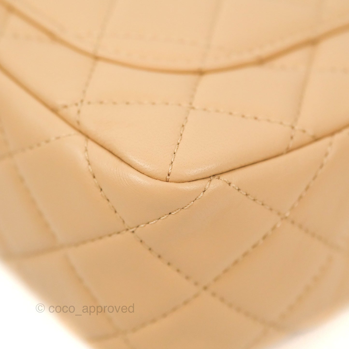 Chanel Mini Rectangular Pearl Crush Beige Lambskin Aged Gold Hardware