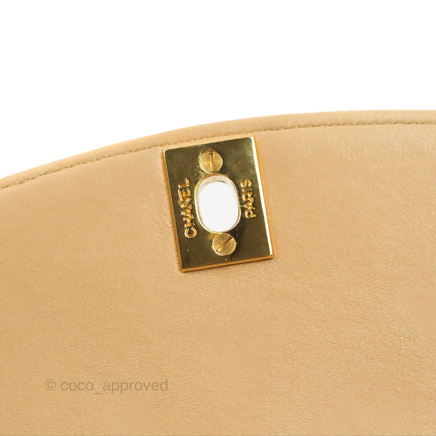 Chanel Vintage Small Quilted Classic Diana Flap Bag Beige Lambskin 24K Gold Hardware