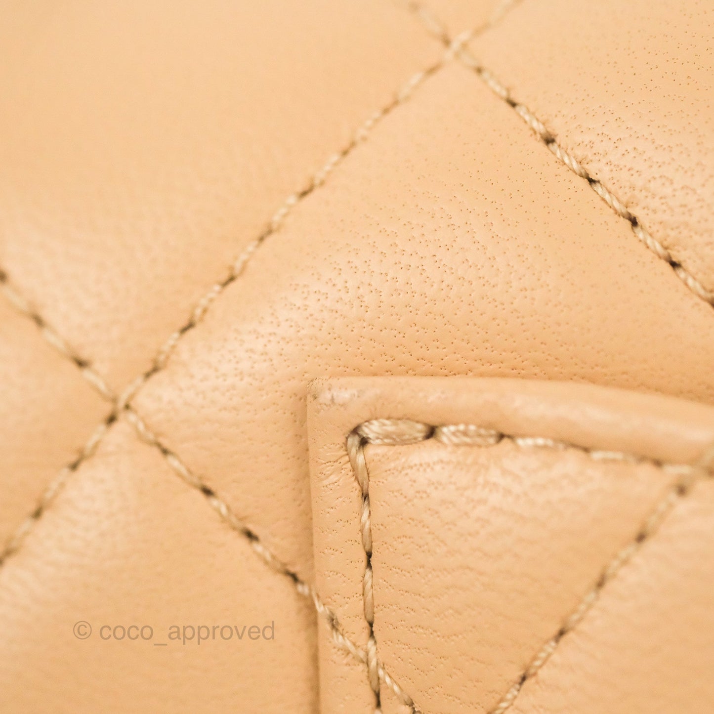 Chanel Mini Rectangular Pearl Crush Beige Lambskin Aged Gold Hardware