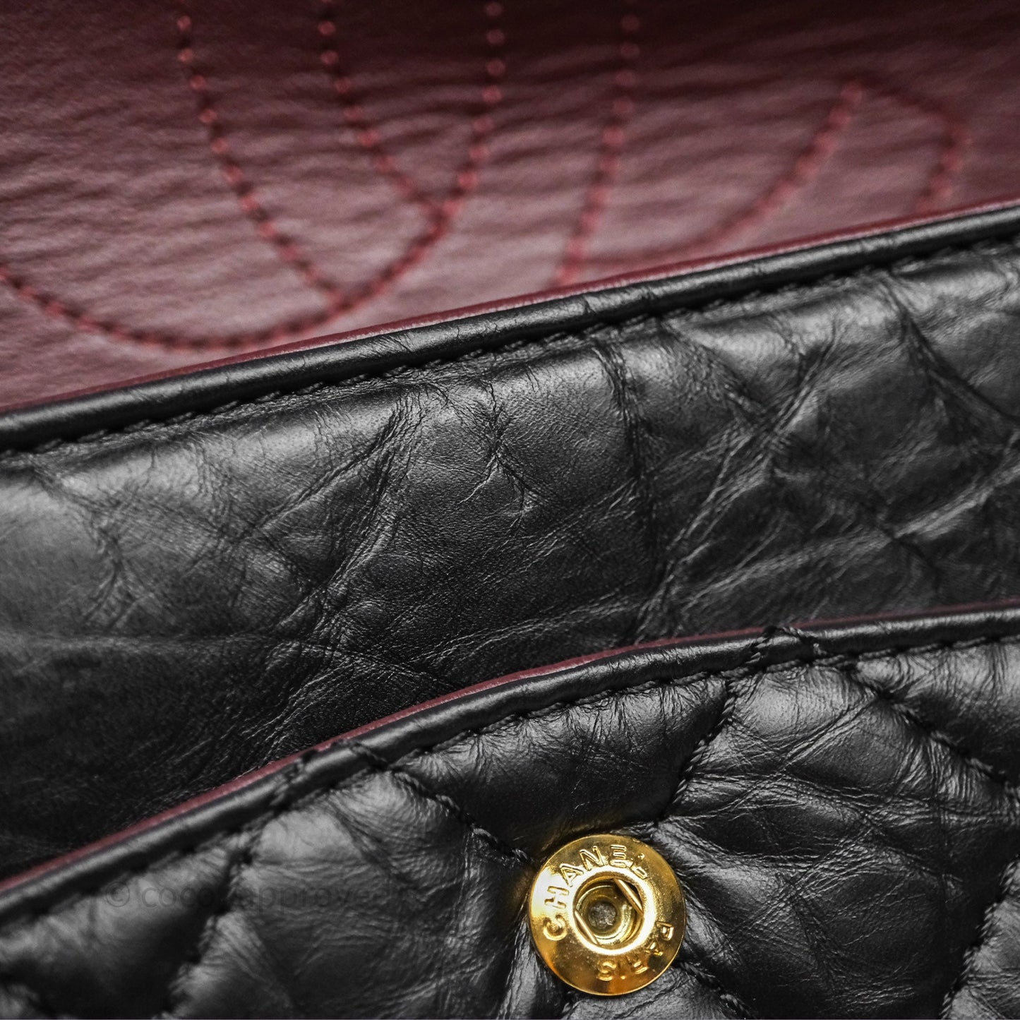 Chanel Reissue 226 Quilted Aged Calfskin Black Aged Gold Hardware
