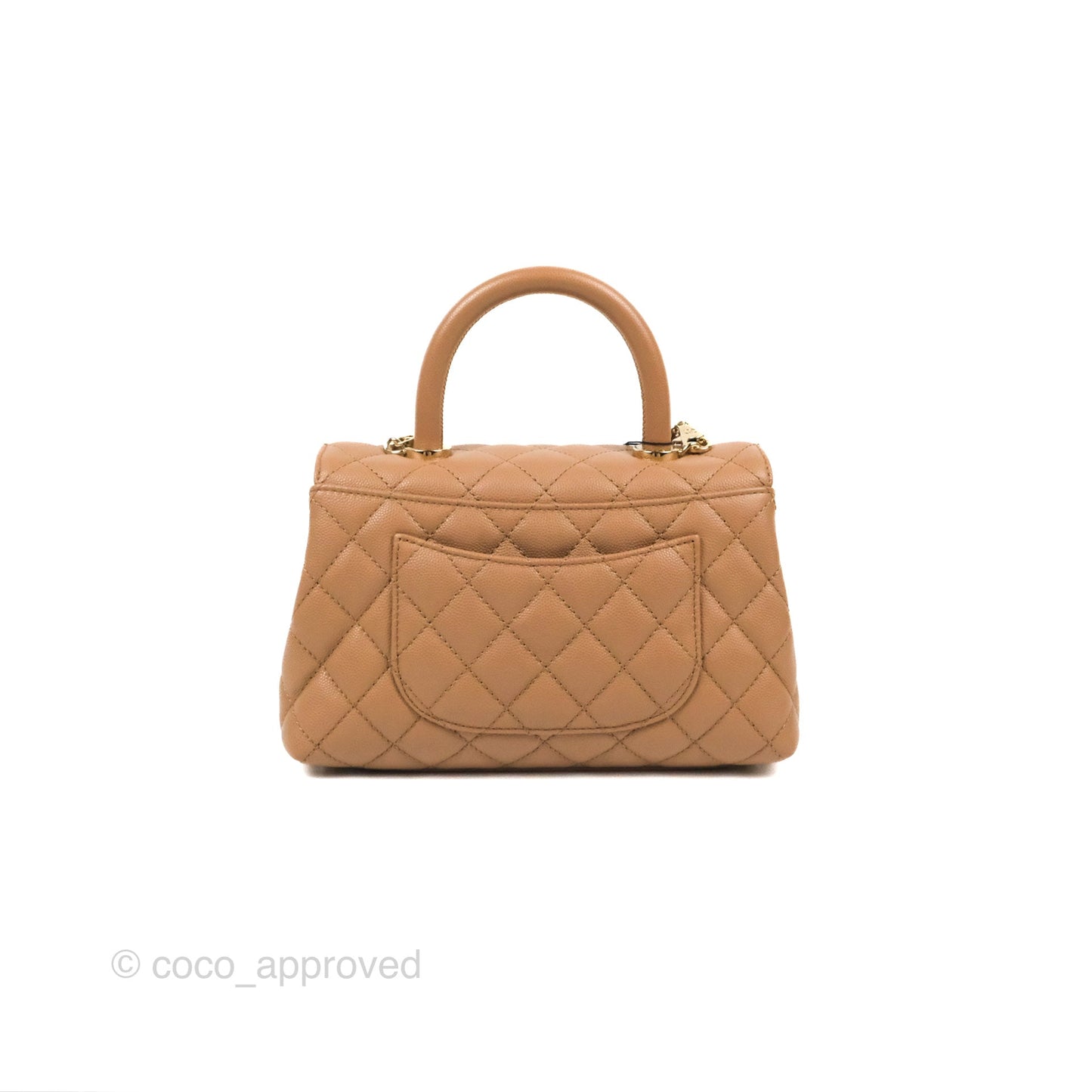 Chanel Small Coco Handle Dark Beige Caviar Gold Hardware
