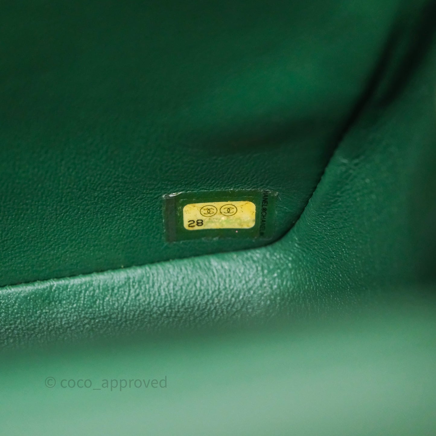 Chanel Quilted Mini Rectangular Green Lambskin Silver Hardware
