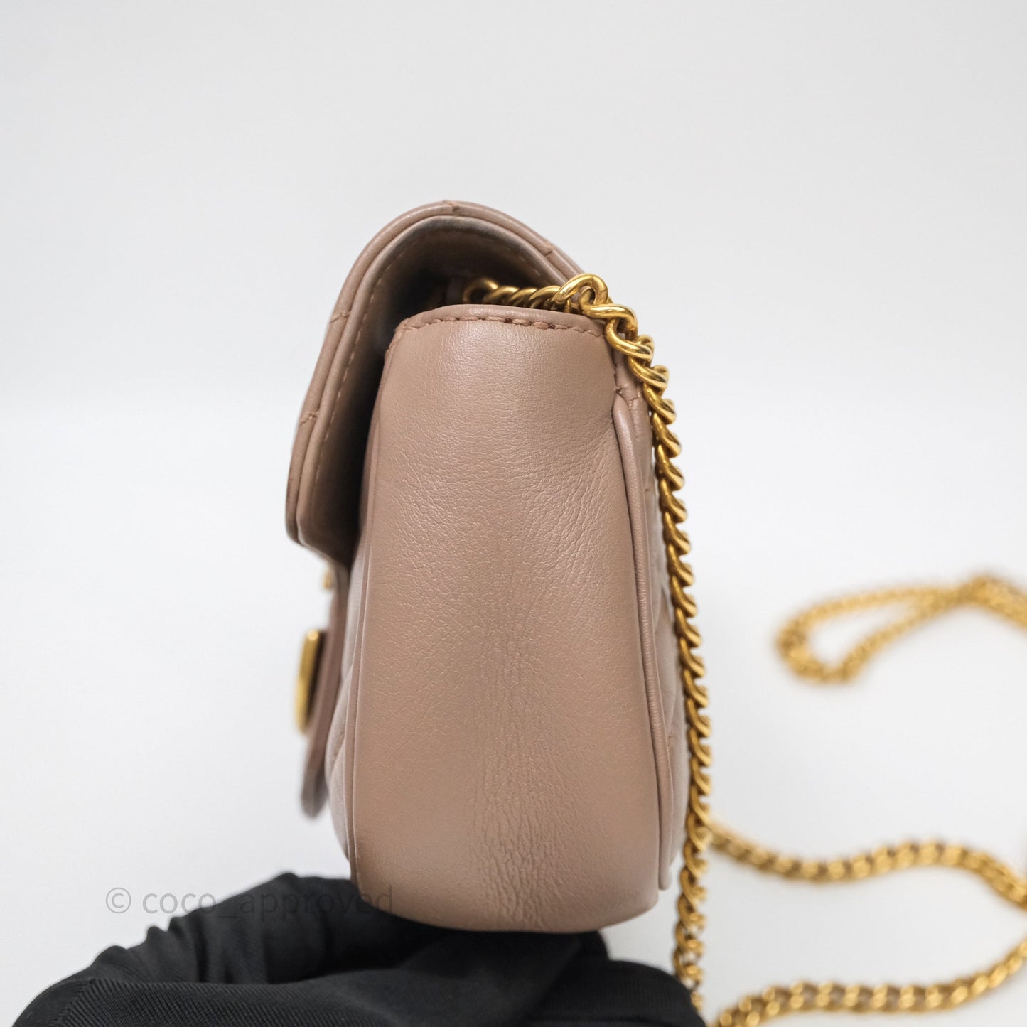 Gucci GG Marmont Matelassé Leather Super Mini Bag Dusty Pink