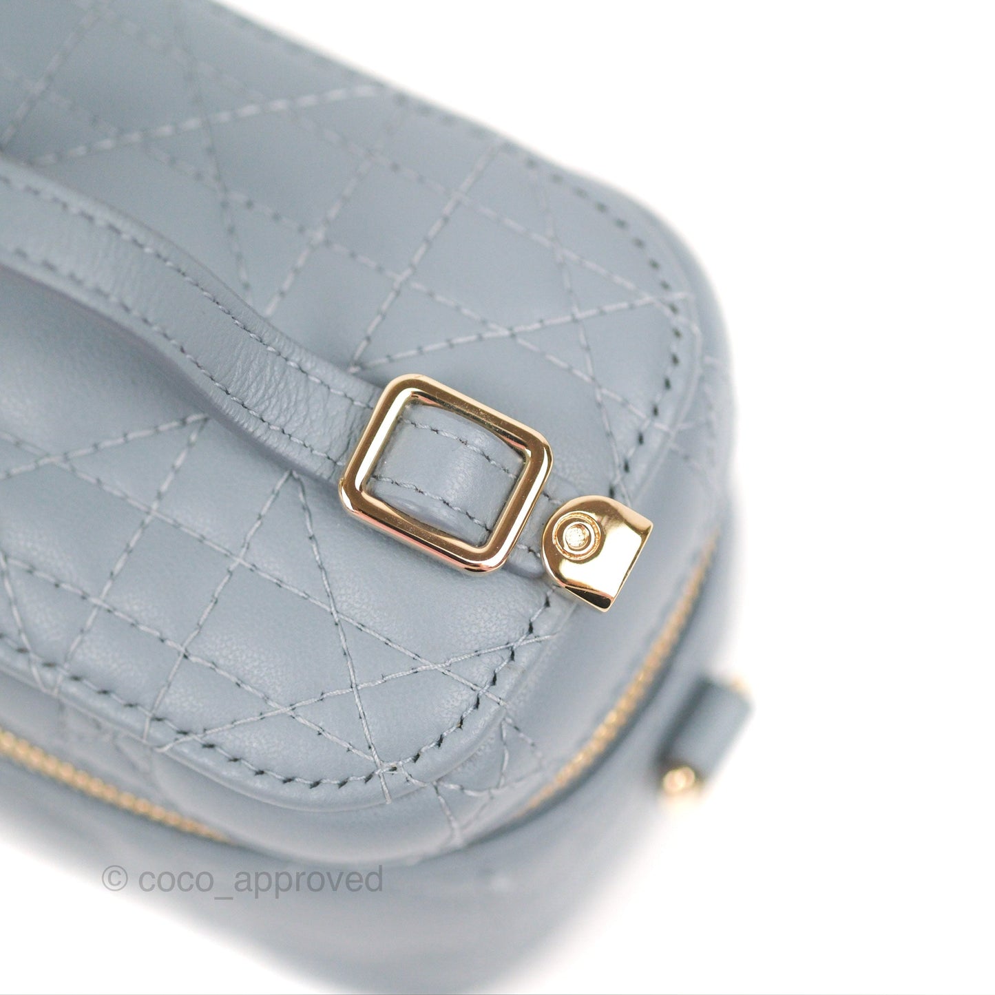 Christian Dior Micro Lady Dior Vanity Case Cloud Blue Cannage Lambskin