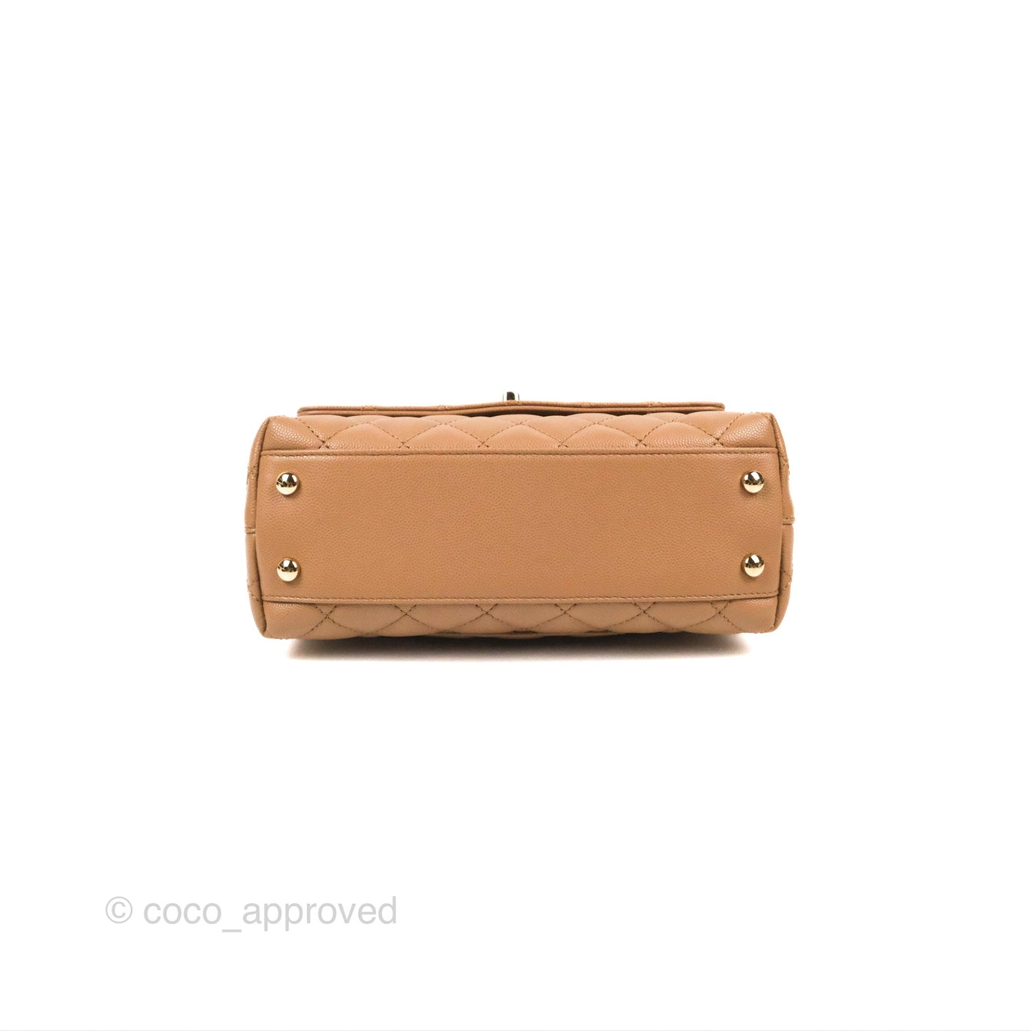 Chanel Small Coco Handle Dark Beige Caviar Gold Hardware