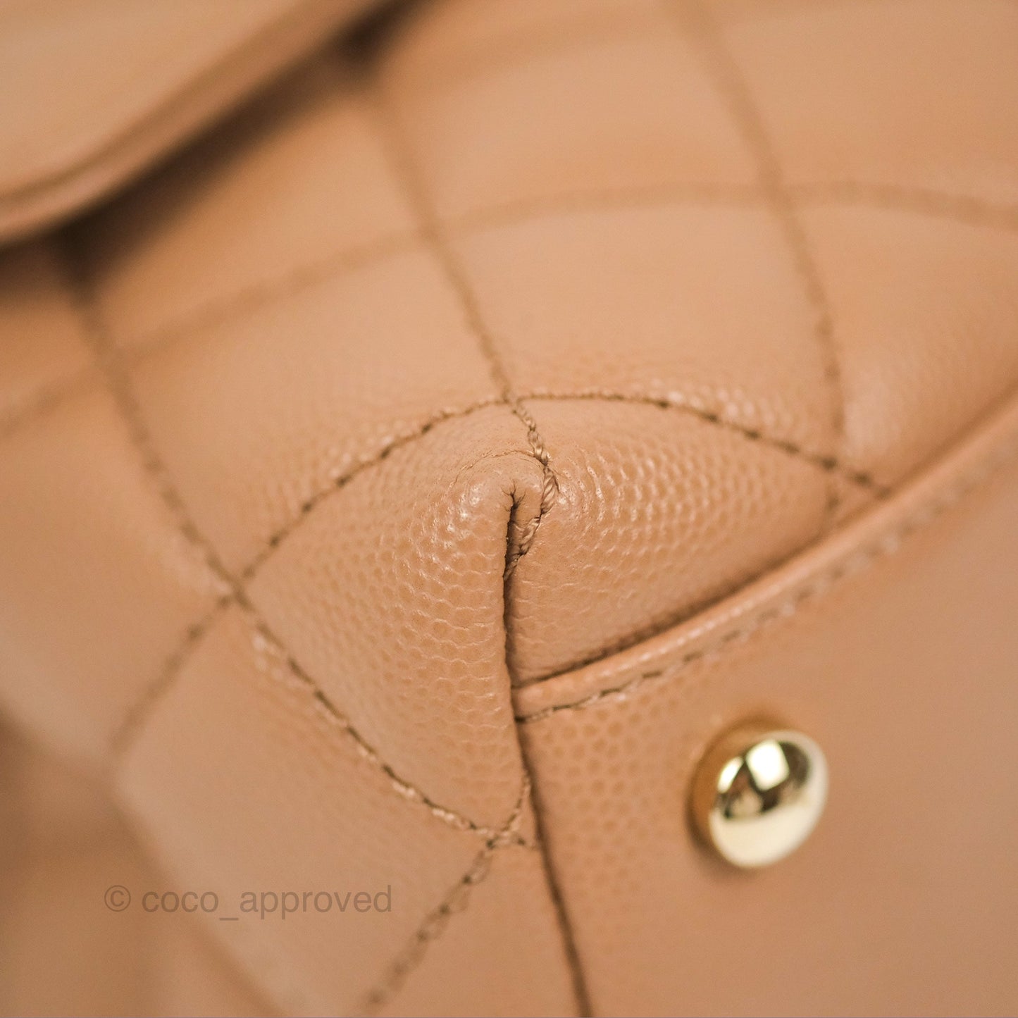 Chanel Small Coco Handle Dark Beige Caviar Gold Hardware
