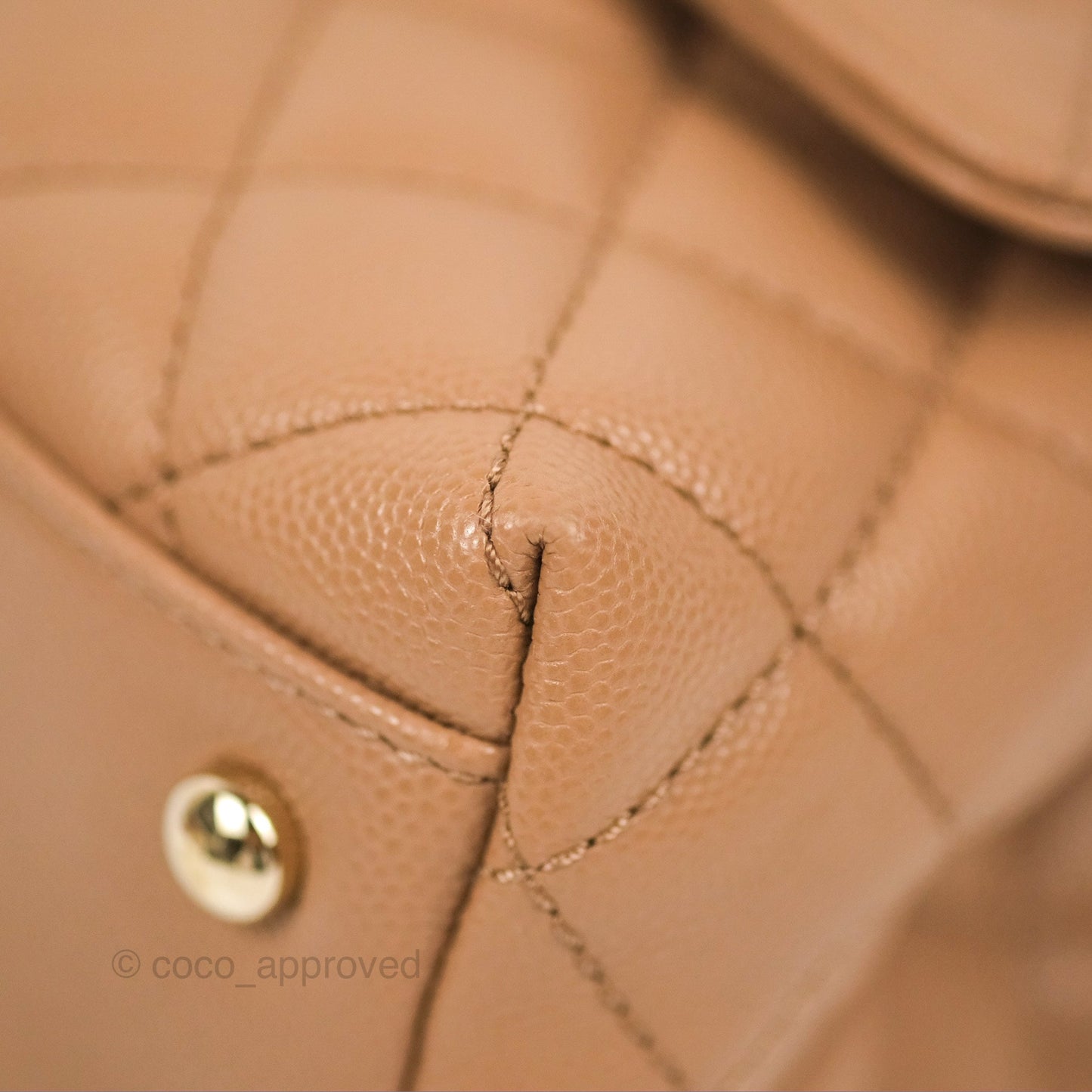 Chanel Small Coco Handle Dark Beige Caviar Gold Hardware