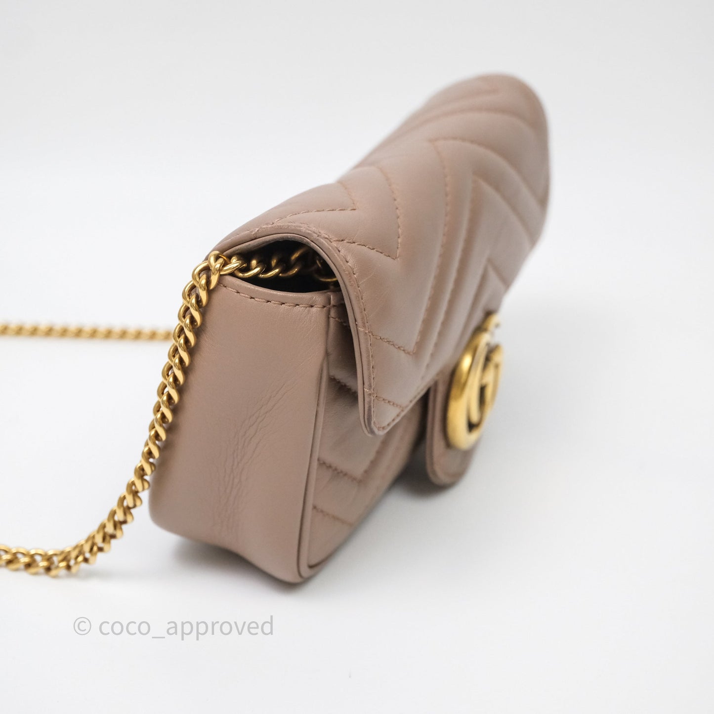 Gucci GG Marmont Matelassé Leather Super Mini Bag Dusty Pink