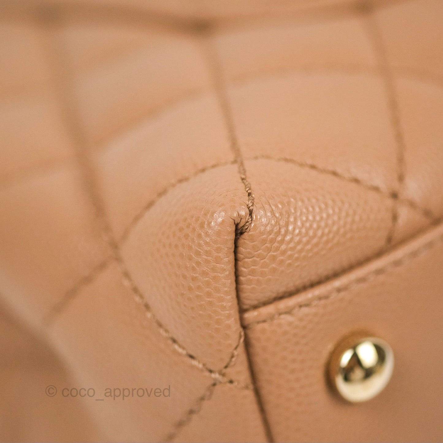 Chanel Small Coco Handle Dark Beige Caviar Gold Hardware