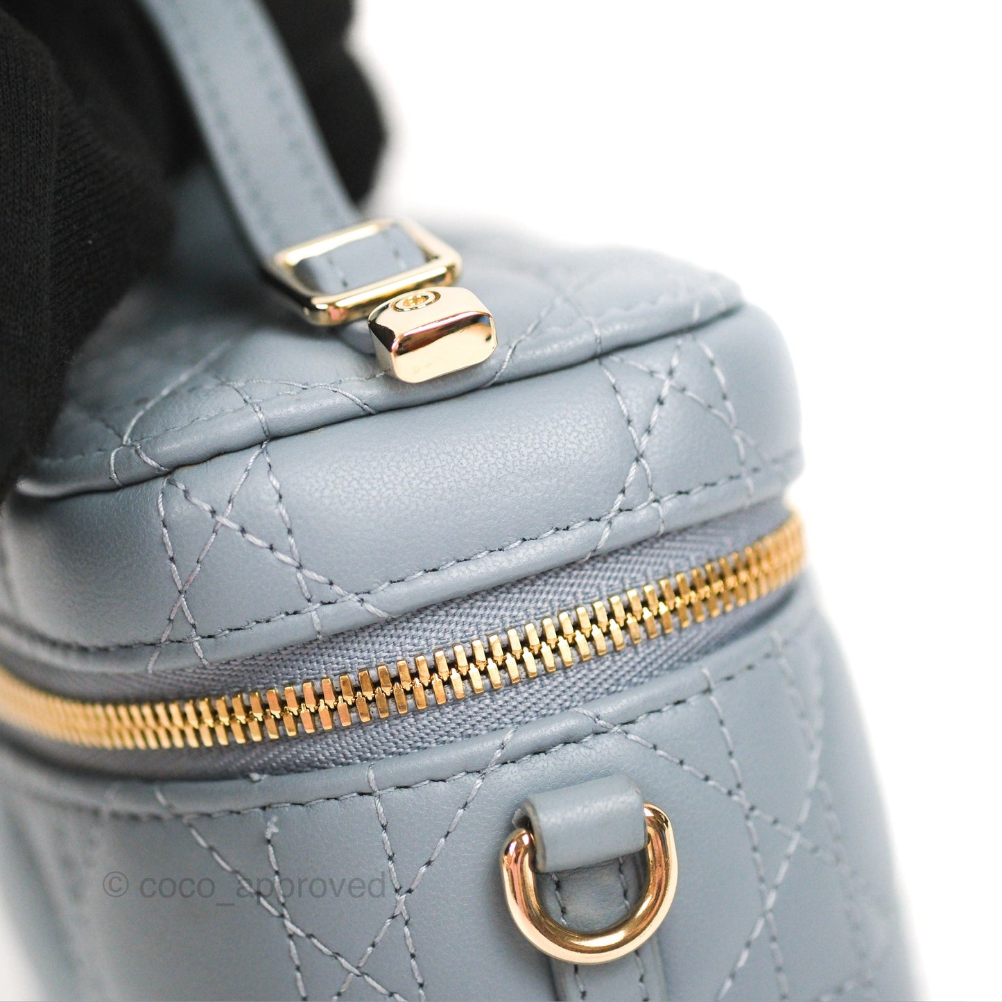 Christian Dior Micro Lady Dior Vanity Case Cloud Blue Cannage Lambskin