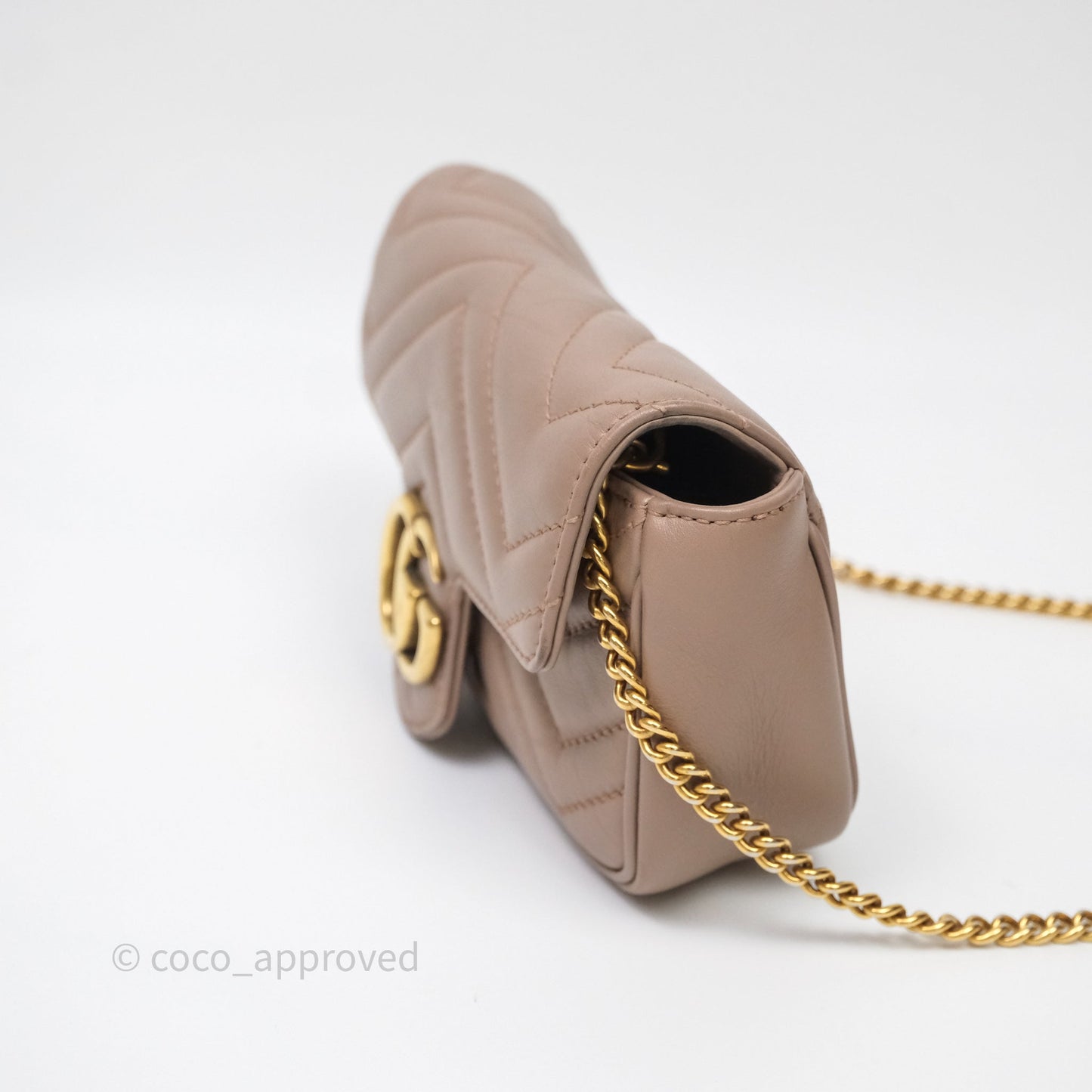 Gucci GG Marmont Matelassé Leather Super Mini Bag Dusty Pink