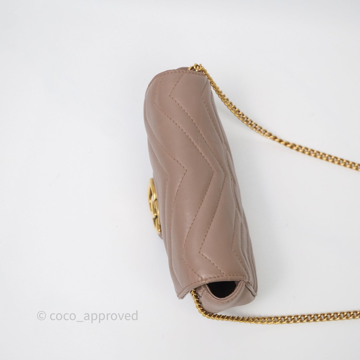 Gucci GG Marmont Matelassé Leather Super Mini Bag Dusty Pink