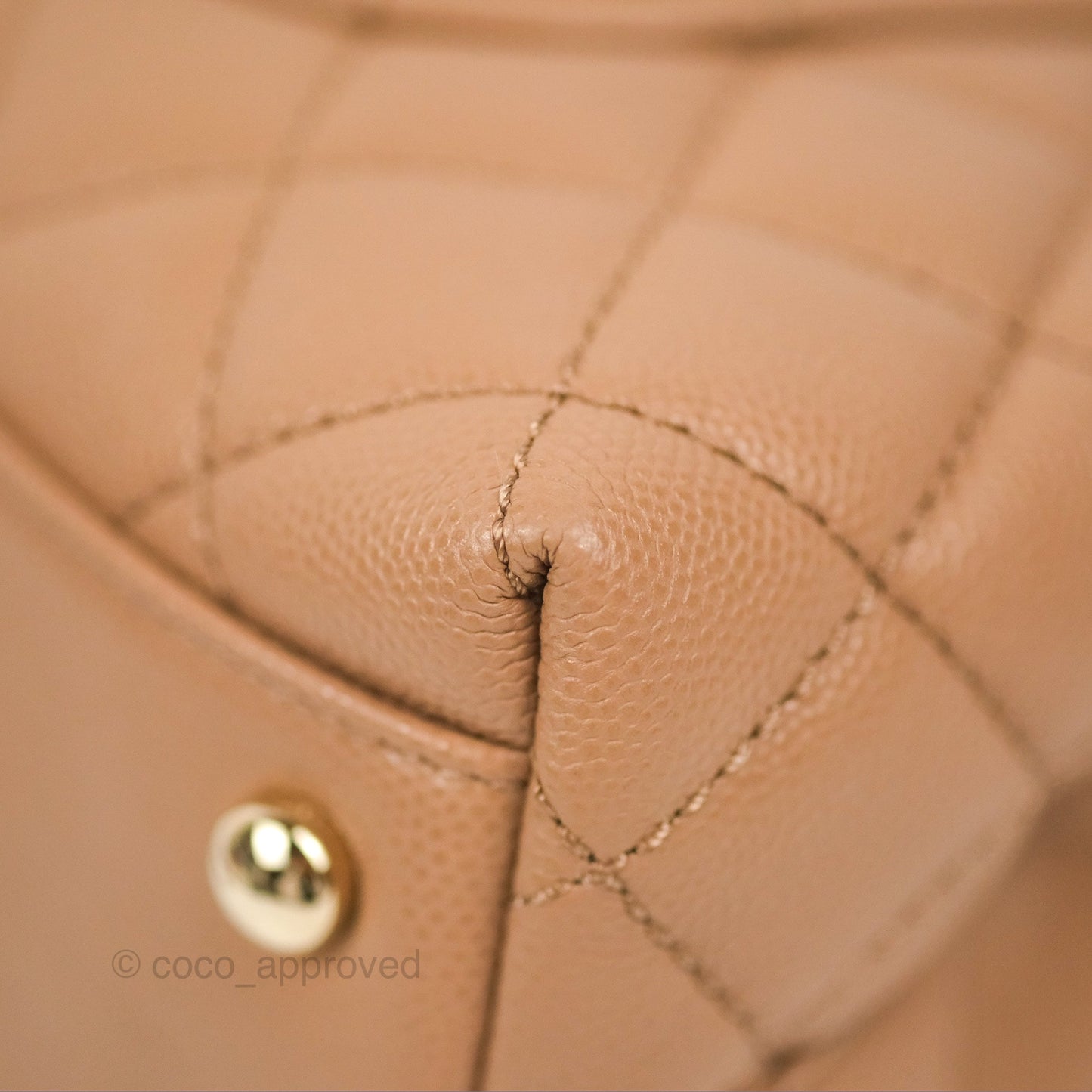 Chanel Small Coco Handle Dark Beige Caviar Gold Hardware