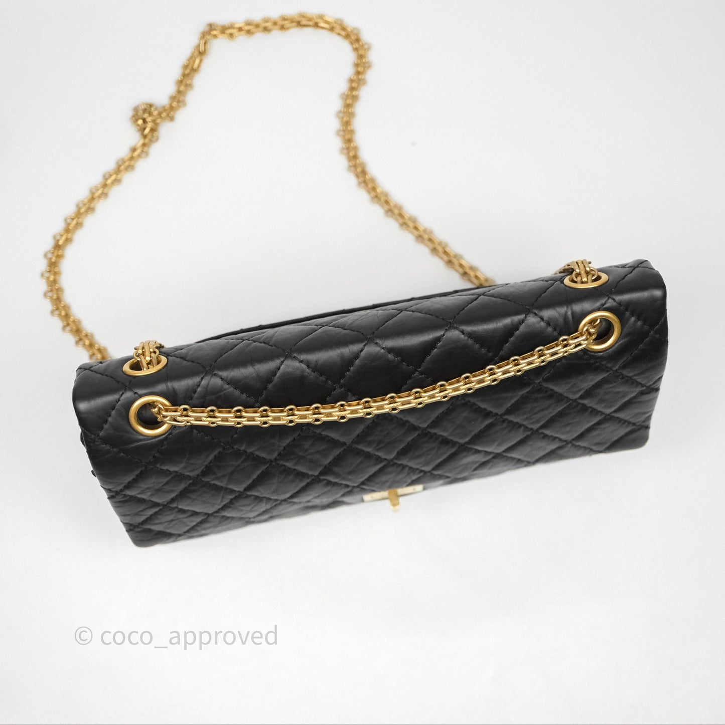 Chanel Reissue 226 Quilted Aged Calfskin Black Aged Gold Hardware
