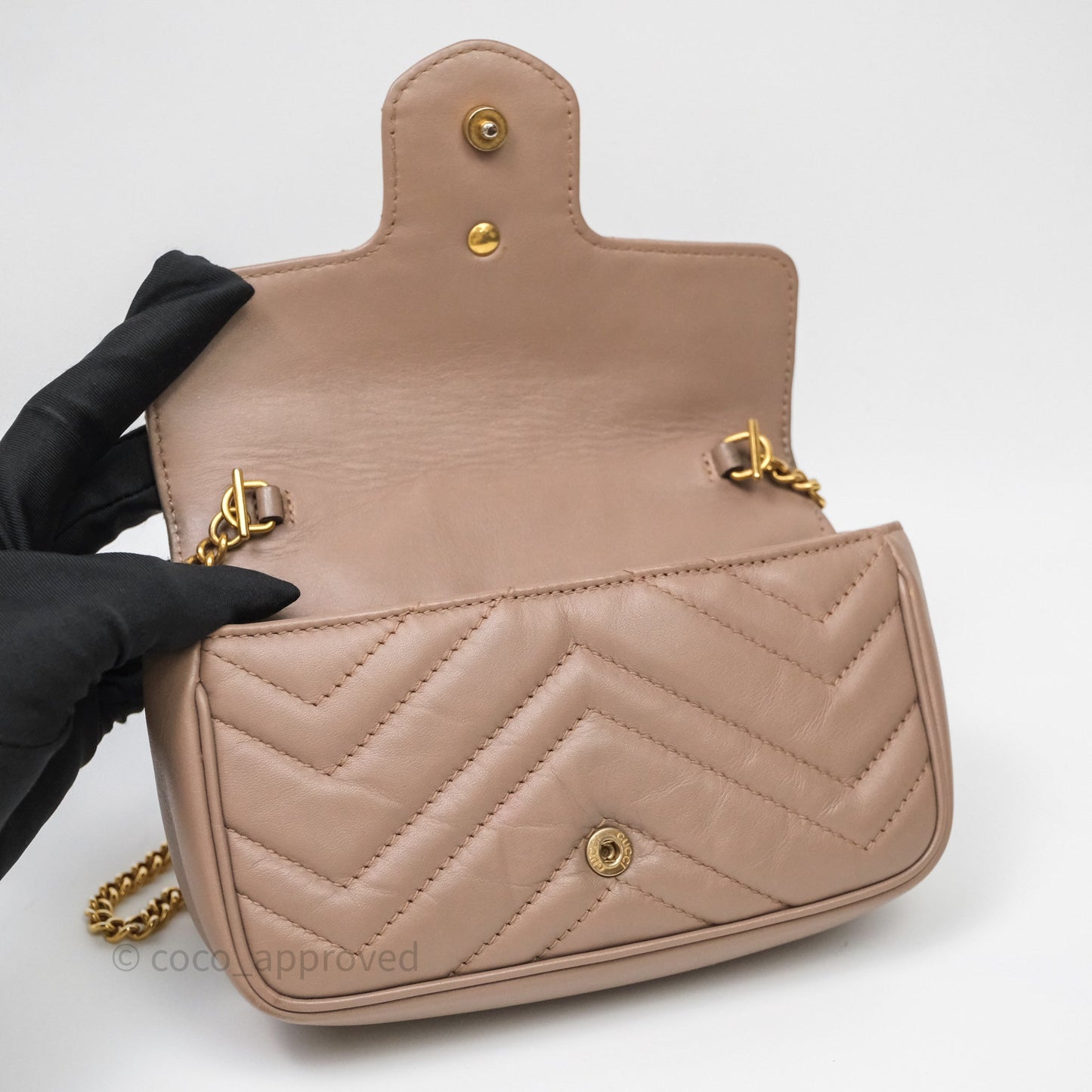 Gucci GG Marmont Matelassé Leather Super Mini Bag Dusty Pink