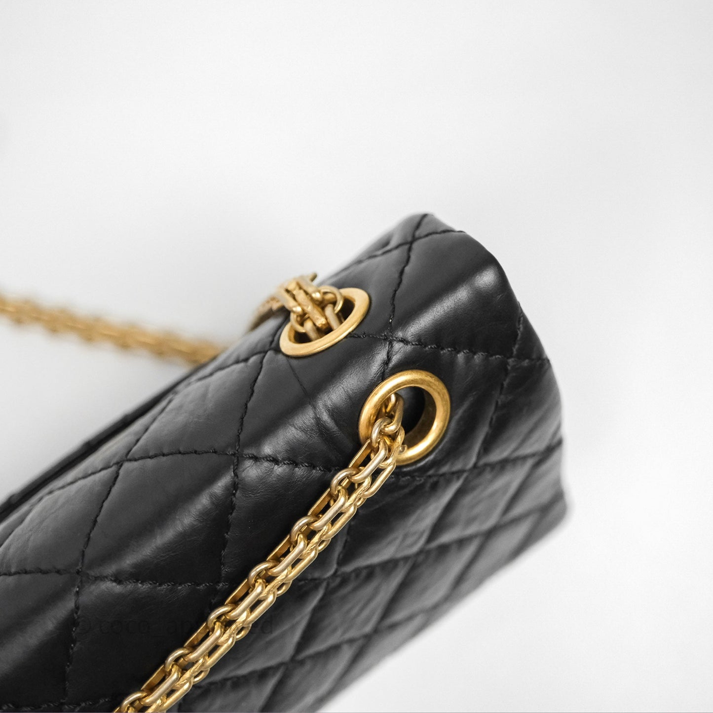 Chanel Reissue 226 Quilted Aged Calfskin Black Aged Gold Hardware