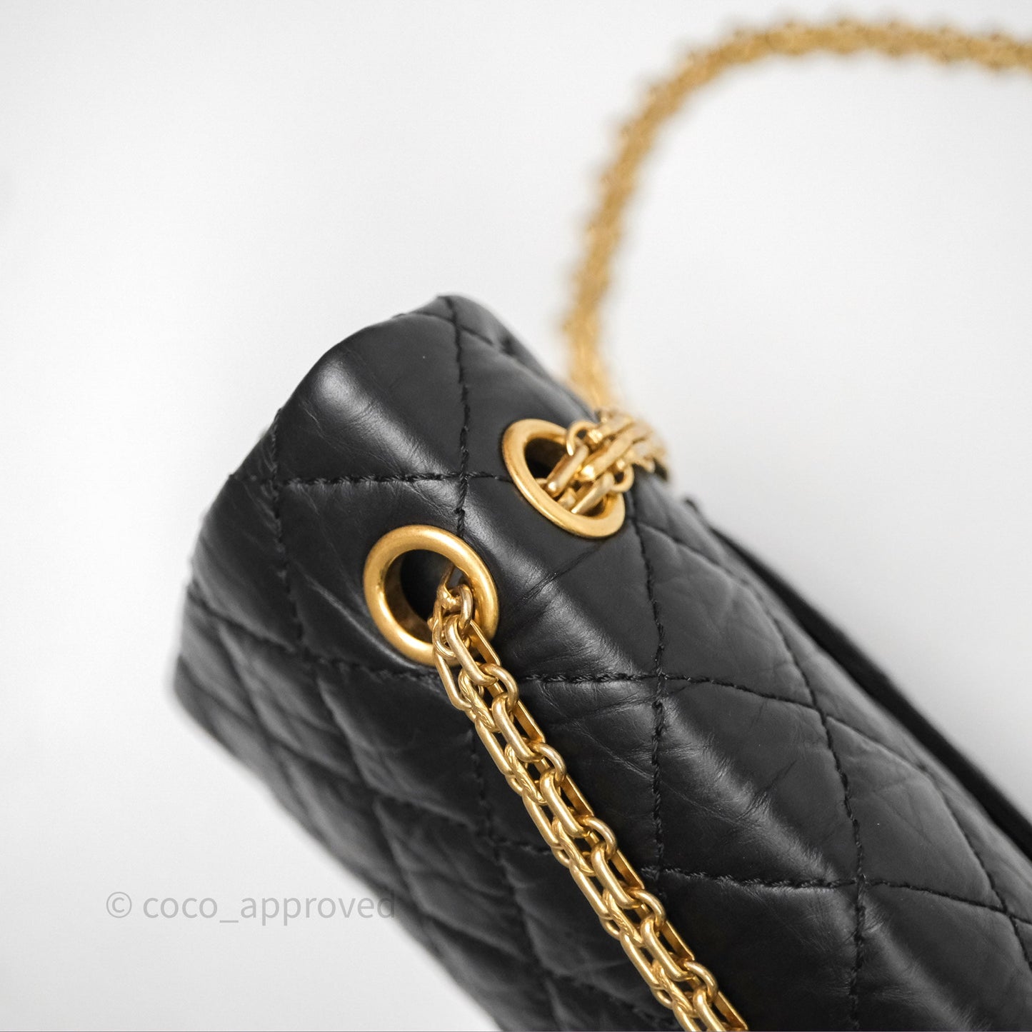 Chanel Reissue 226 Quilted Aged Calfskin Black Aged Gold Hardware