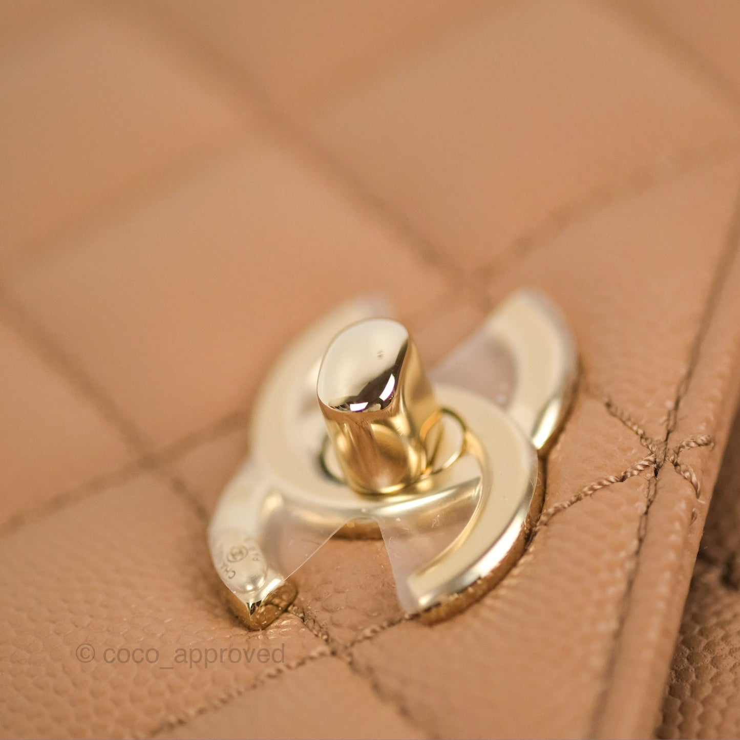 Chanel Small Coco Handle Dark Beige Caviar Gold Hardware