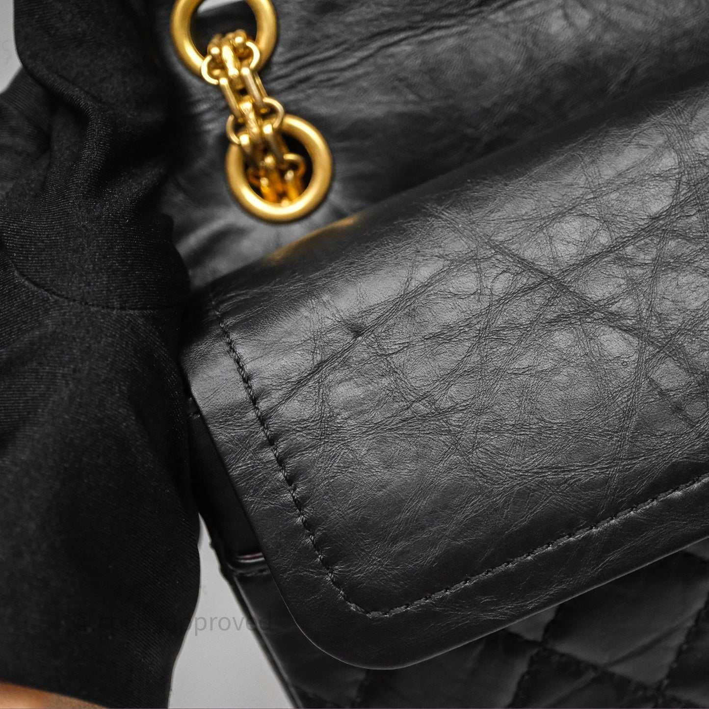 Chanel Reissue 226 Quilted Aged Calfskin Black Aged Gold Hardware