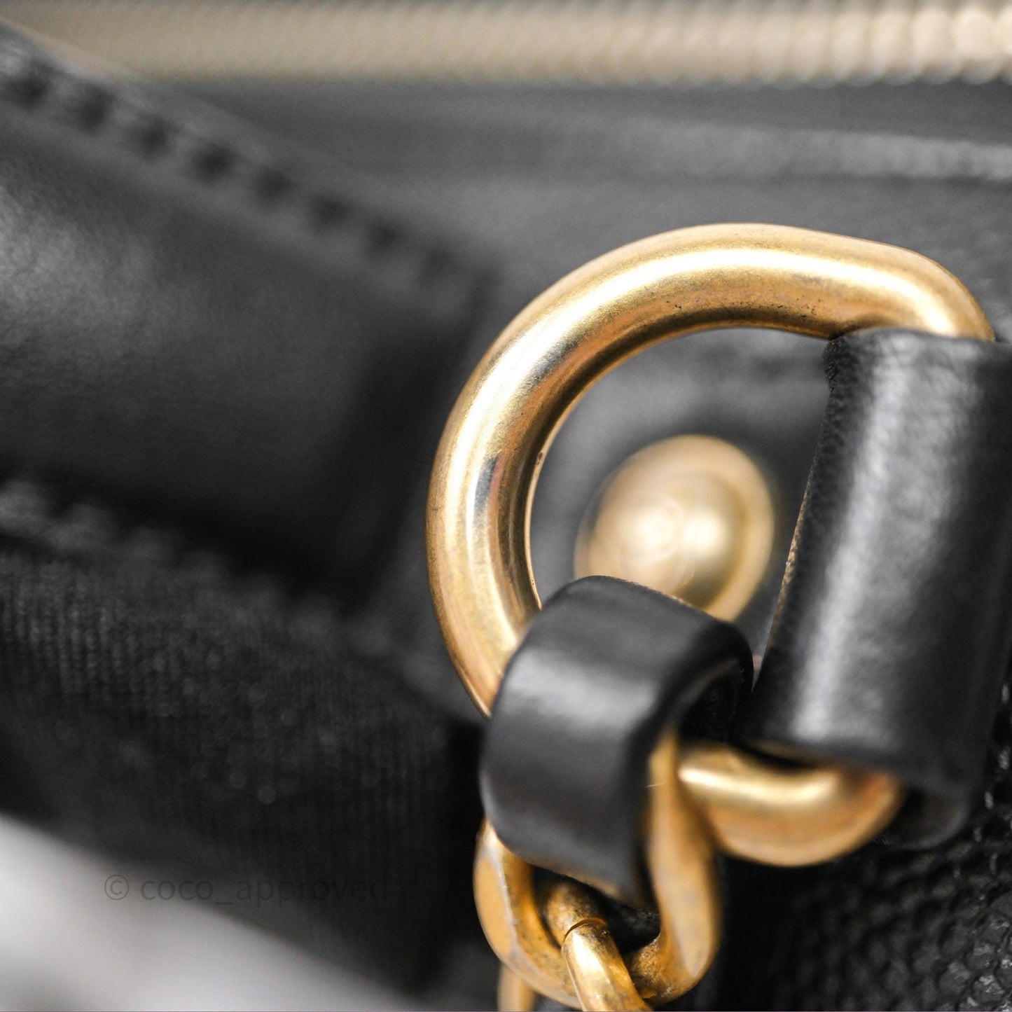 Chanel Quilted Medium CC Filigree Vanity Case Black Caviar Aged Gold Hardware