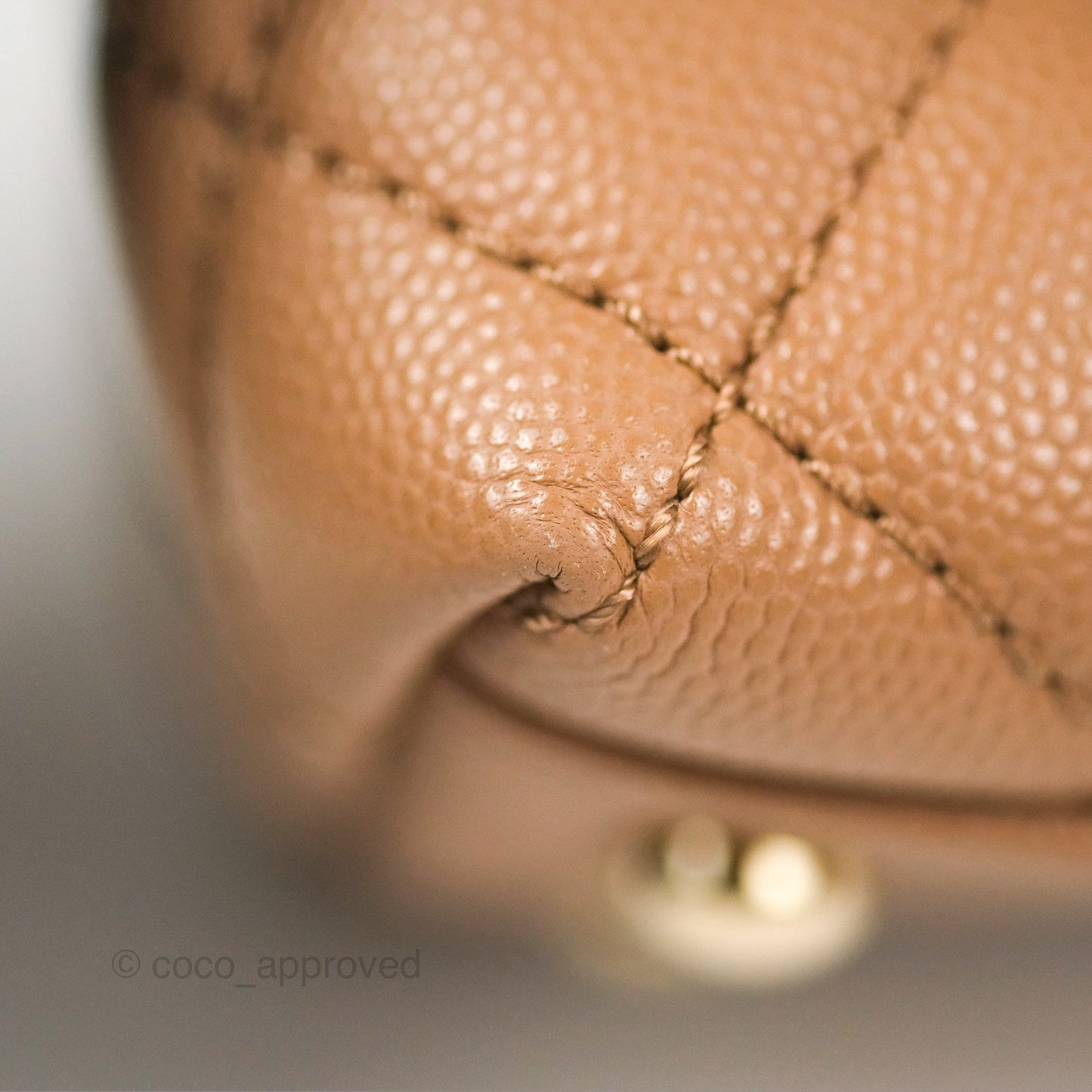 Chanel Small Coco Handle Dark Beige Caviar Gold Hardware
