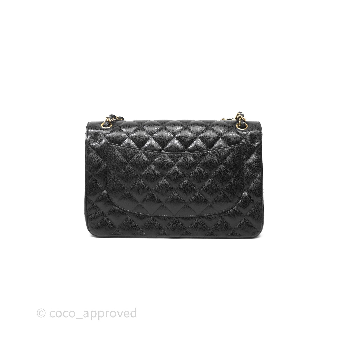 Chanel Jumbo Double Flap Quilted Black Caviar Gold Hardware⁣⁣