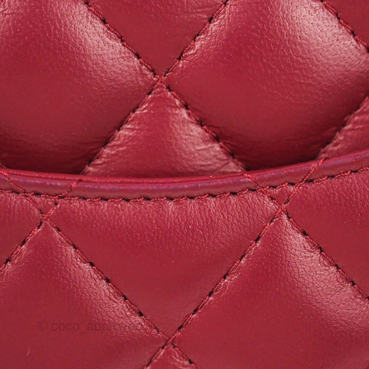 Chanel Quilted Mini Square Flap Red Wine Lambskin Gold Hardware