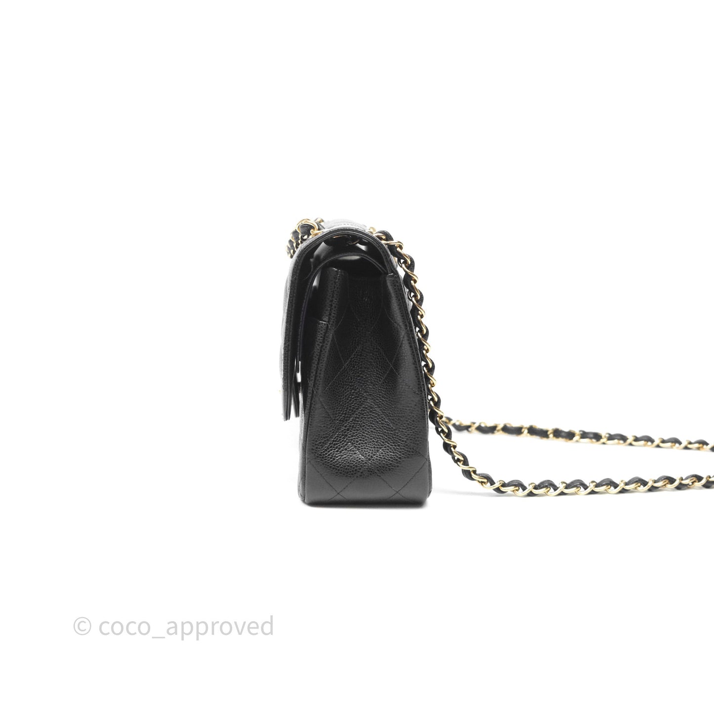 Chanel Jumbo Double Flap Quilted Black Caviar Gold Hardware⁣⁣