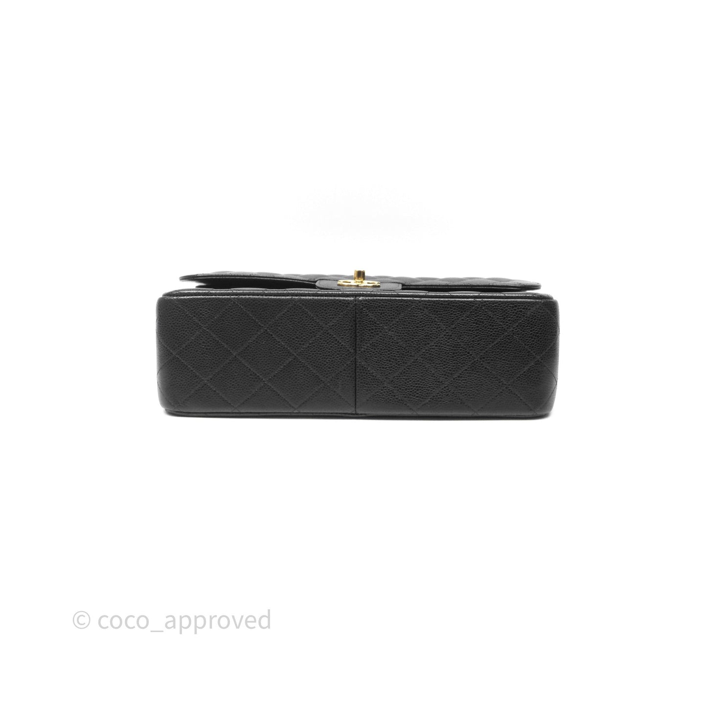 Chanel Jumbo Double Flap Quilted Black Caviar Gold Hardware⁣⁣
