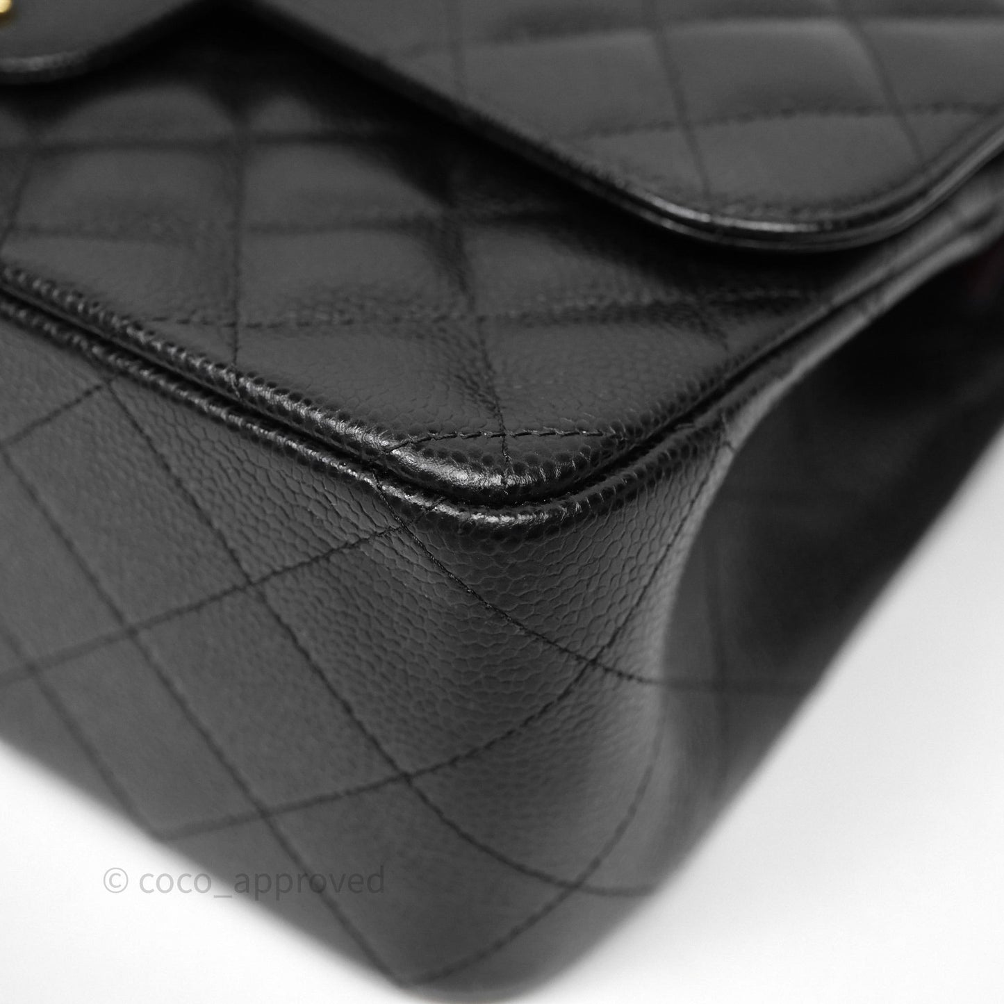 Chanel Jumbo Double Flap Quilted Black Caviar Gold Hardware⁣⁣