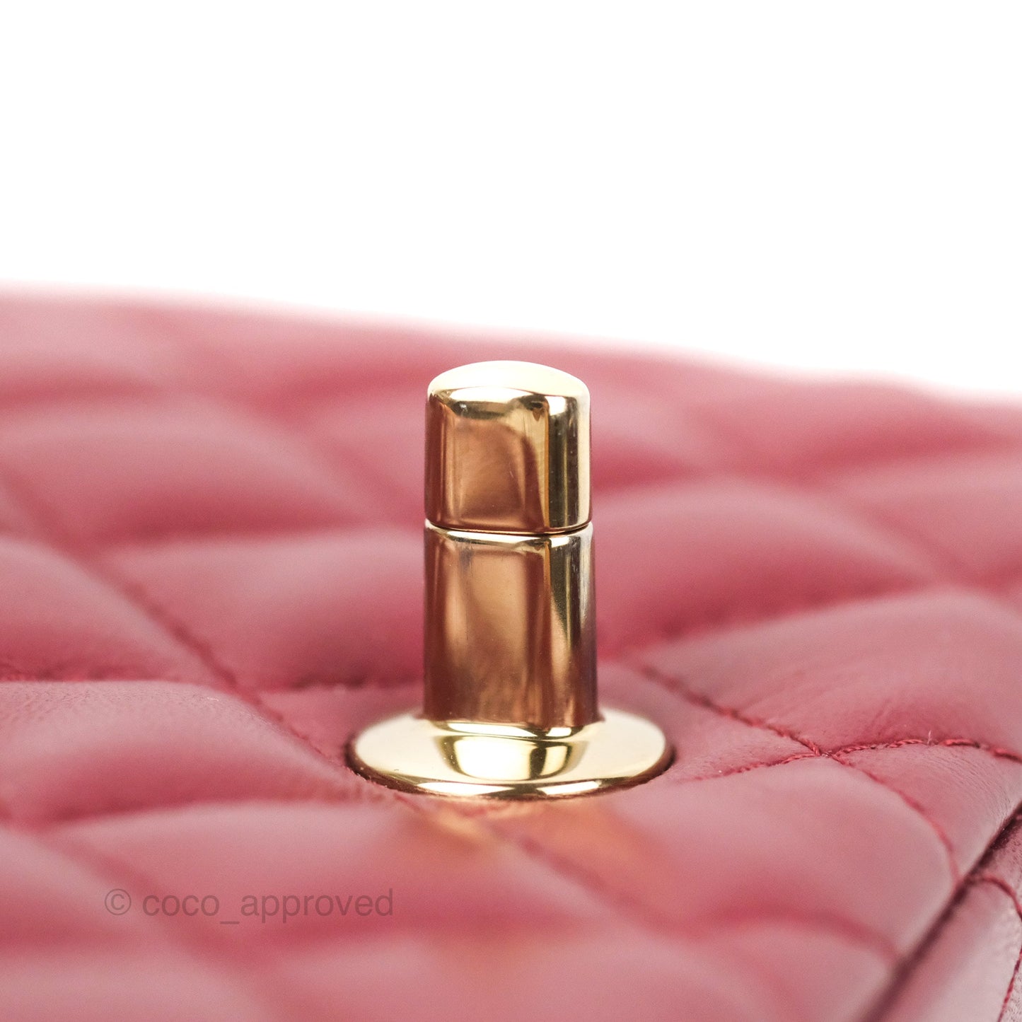 Chanel Quilted Mini Square Flap Red Wine Lambskin Gold Hardware