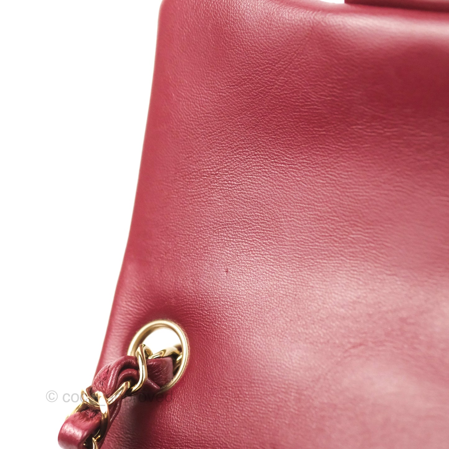 Chanel Quilted Mini Square Flap Red Wine Lambskin Gold Hardware