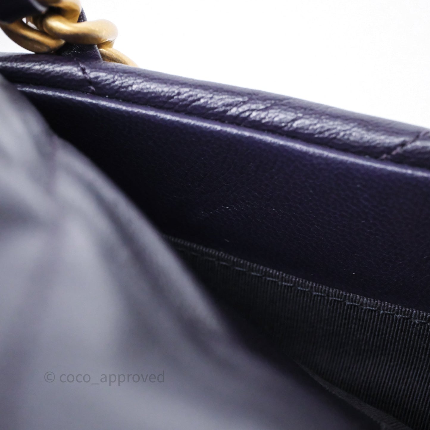 Chanel 19 Small Dark Purple Mixed Hardware