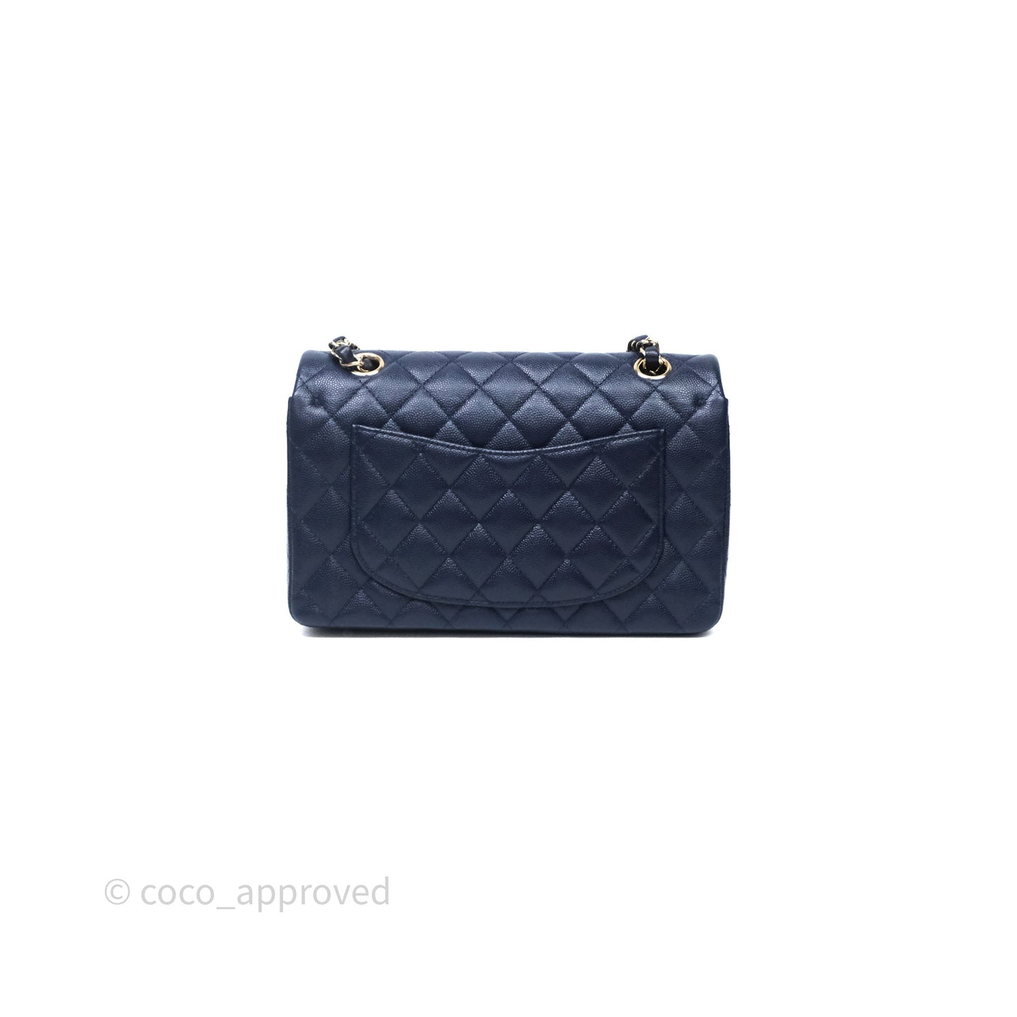 Chanel Small Classic Flap Quilted Navy Caviar Gold Hardware