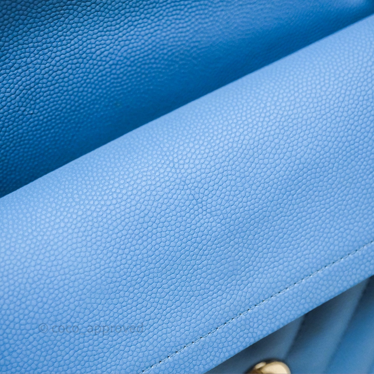Chanel Small Classic Flap Chevron Blue Caviar Gold Hardware