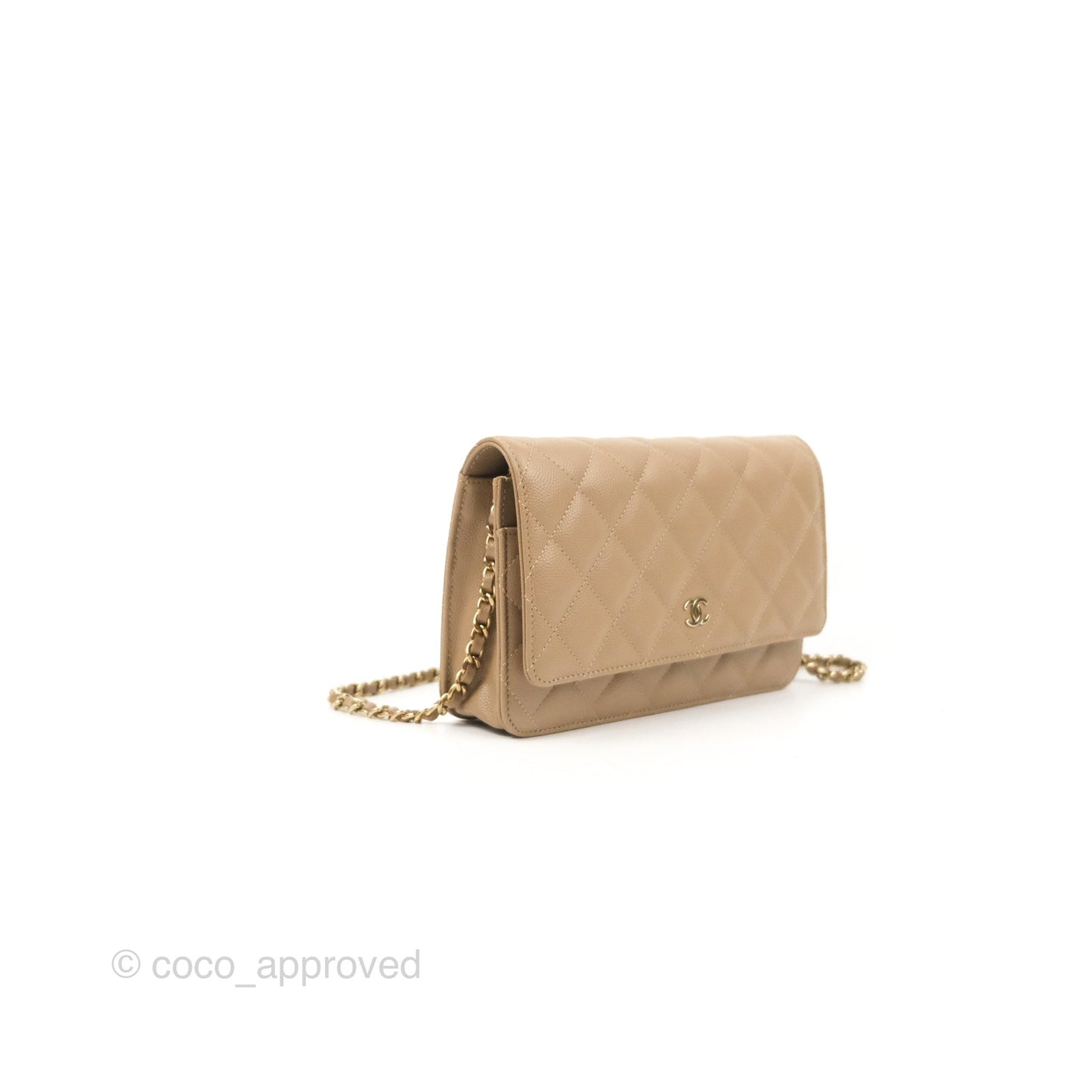 Chanel Quilted Classic WOC Dark Beige Caviar Gold Hardware