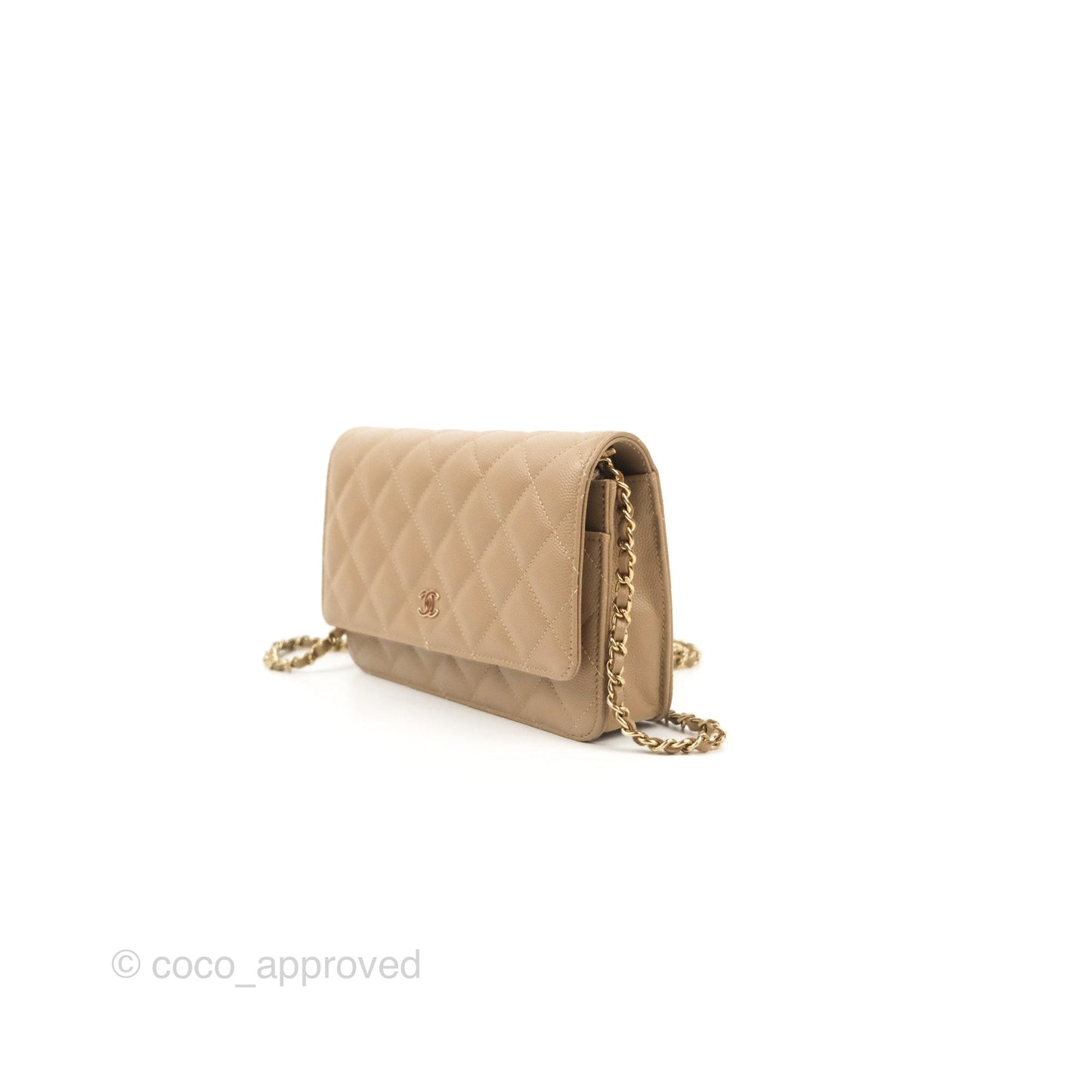Chanel Quilted Classic WOC Dark Beige Caviar Gold Hardware
