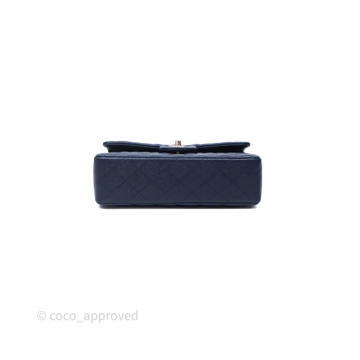 Chanel Small Classic Flap Quilted Navy Caviar Gold Hardware