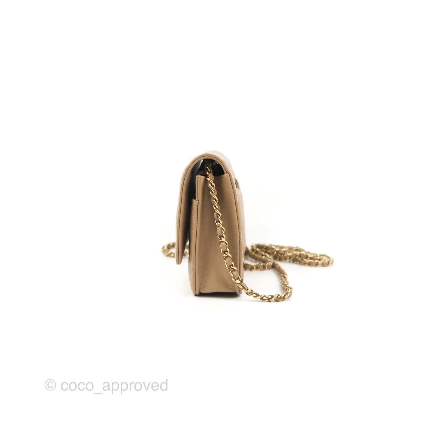 Chanel Quilted Classic WOC Dark Beige Caviar Gold Hardware