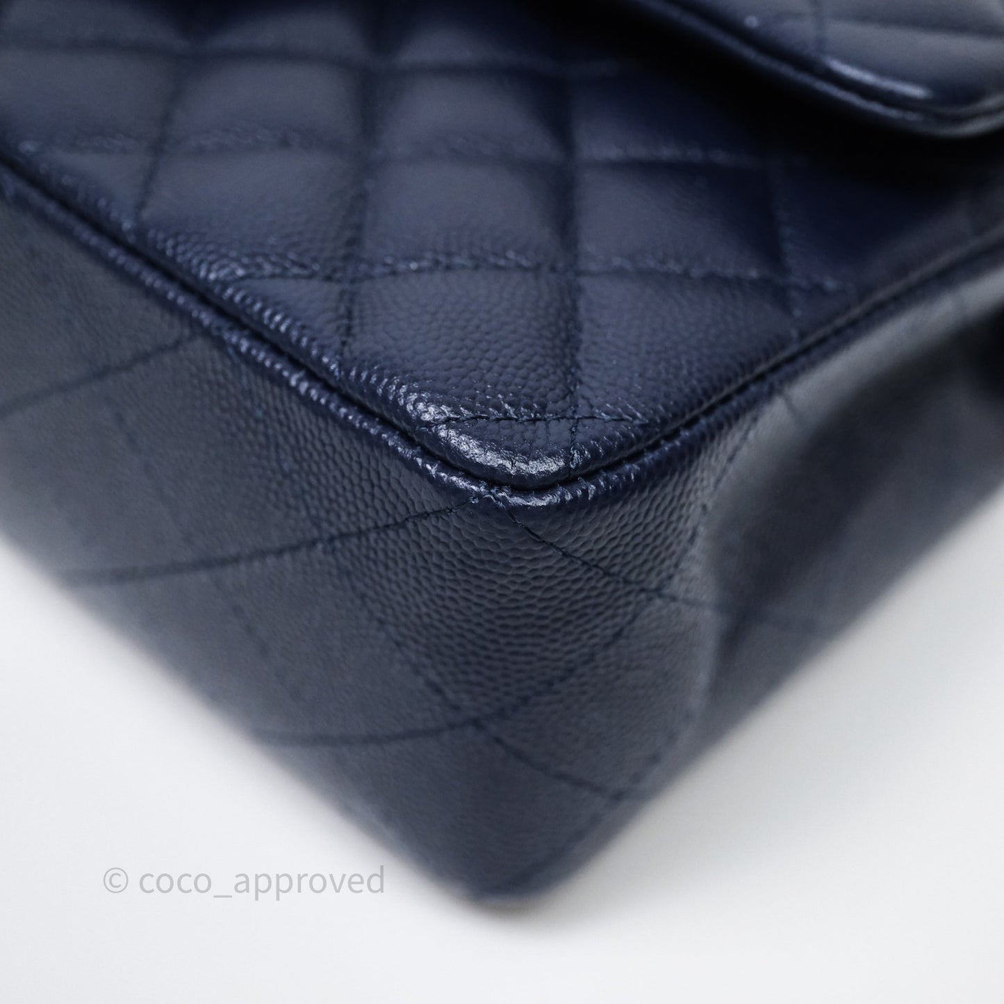 Chanel Small Classic Flap Quilted Navy Caviar Gold Hardware