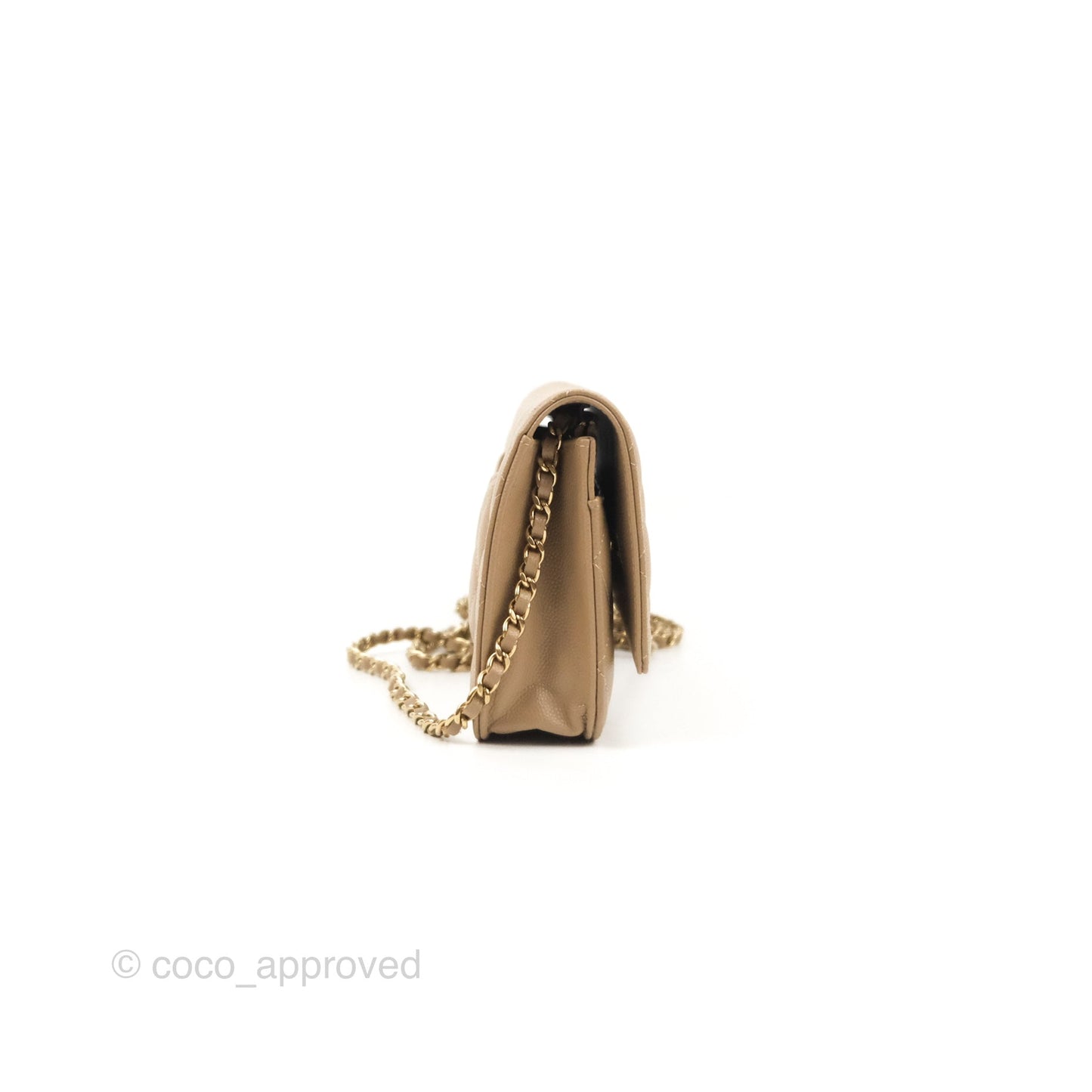 Chanel Quilted Classic WOC Dark Beige Caviar Gold Hardware
