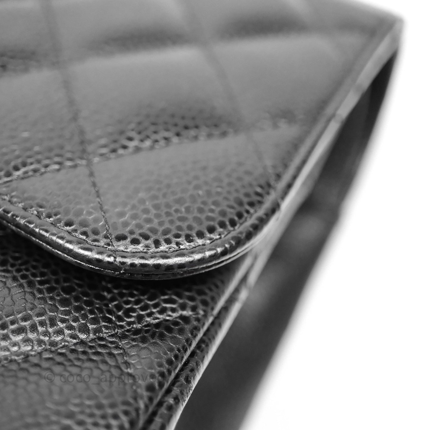 Chanel Jumbo Double Flap Quilted Black Caviar Gold Hardware⁣⁣