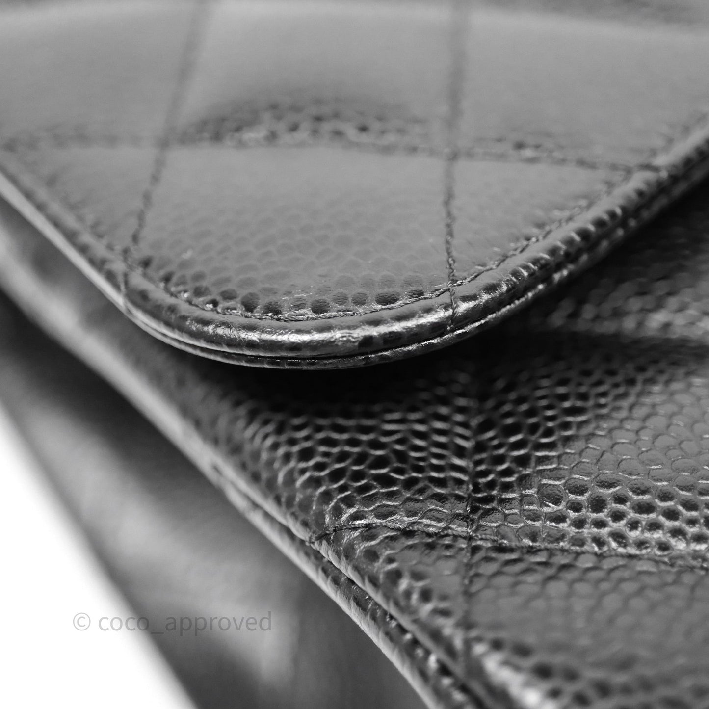 Chanel Jumbo Double Flap Quilted Black Caviar Gold Hardware⁣⁣