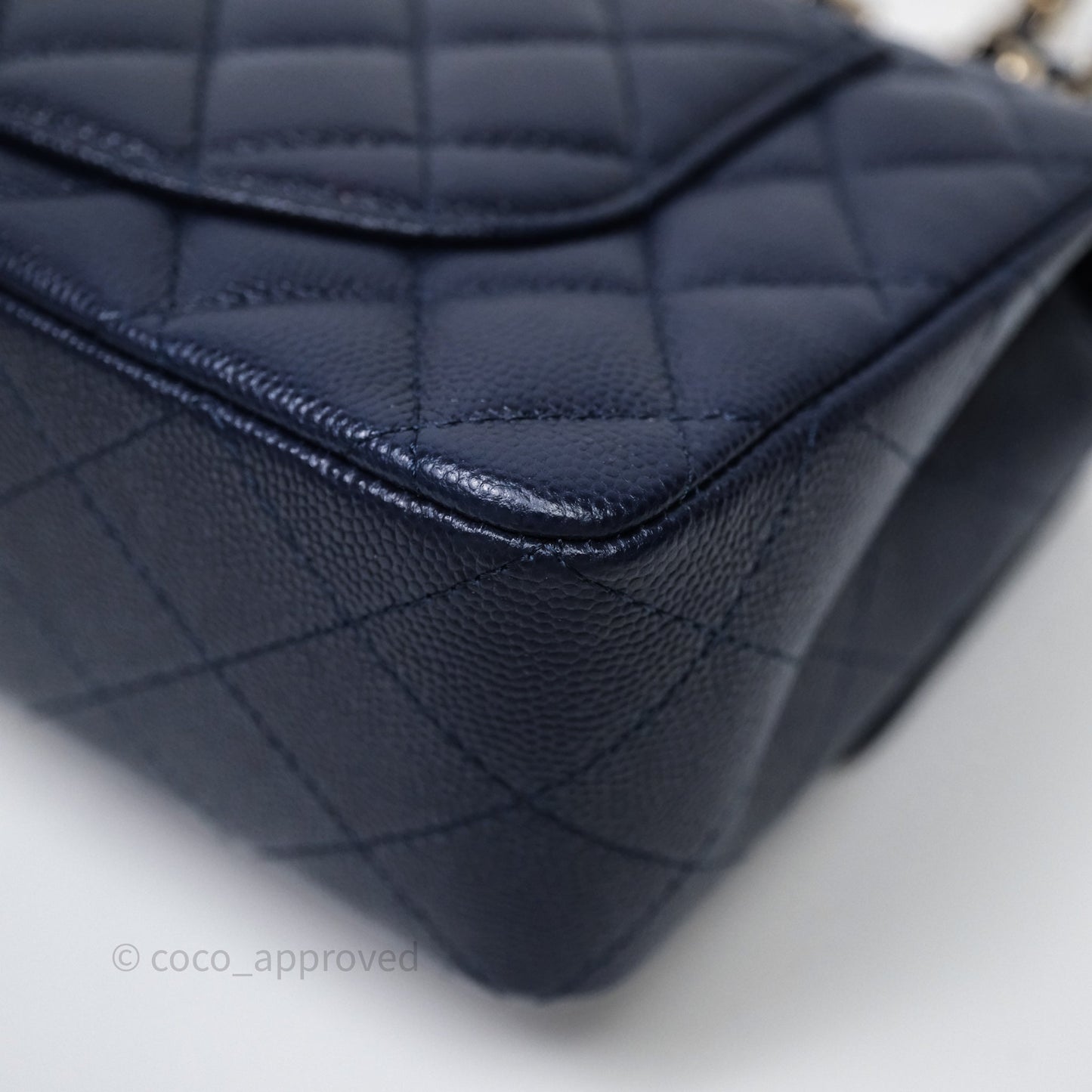 Chanel Small Classic Flap Quilted Navy Caviar Gold Hardware