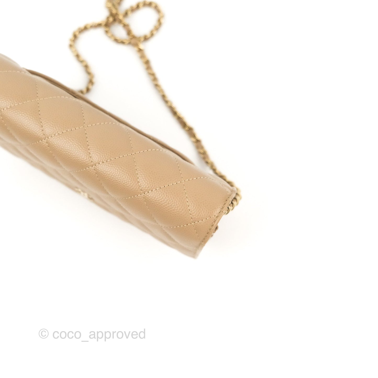 Chanel Quilted Classic WOC Dark Beige Caviar Gold Hardware