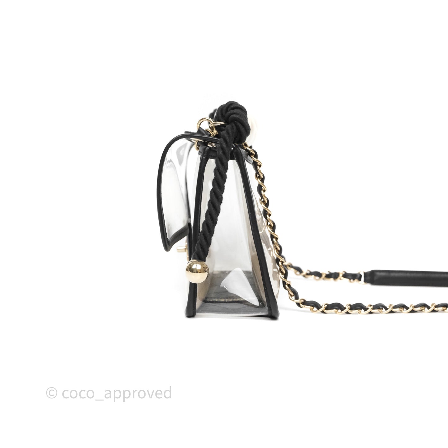 Chanel Medium Sand By The Sea PVC Flap Black Lambskin Gold Hardware