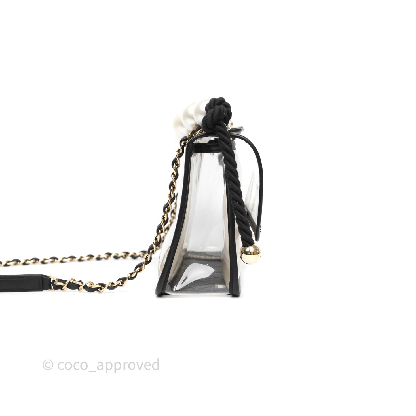 Chanel Medium Sand By The Sea PVC Flap Black Lambskin Gold Hardware