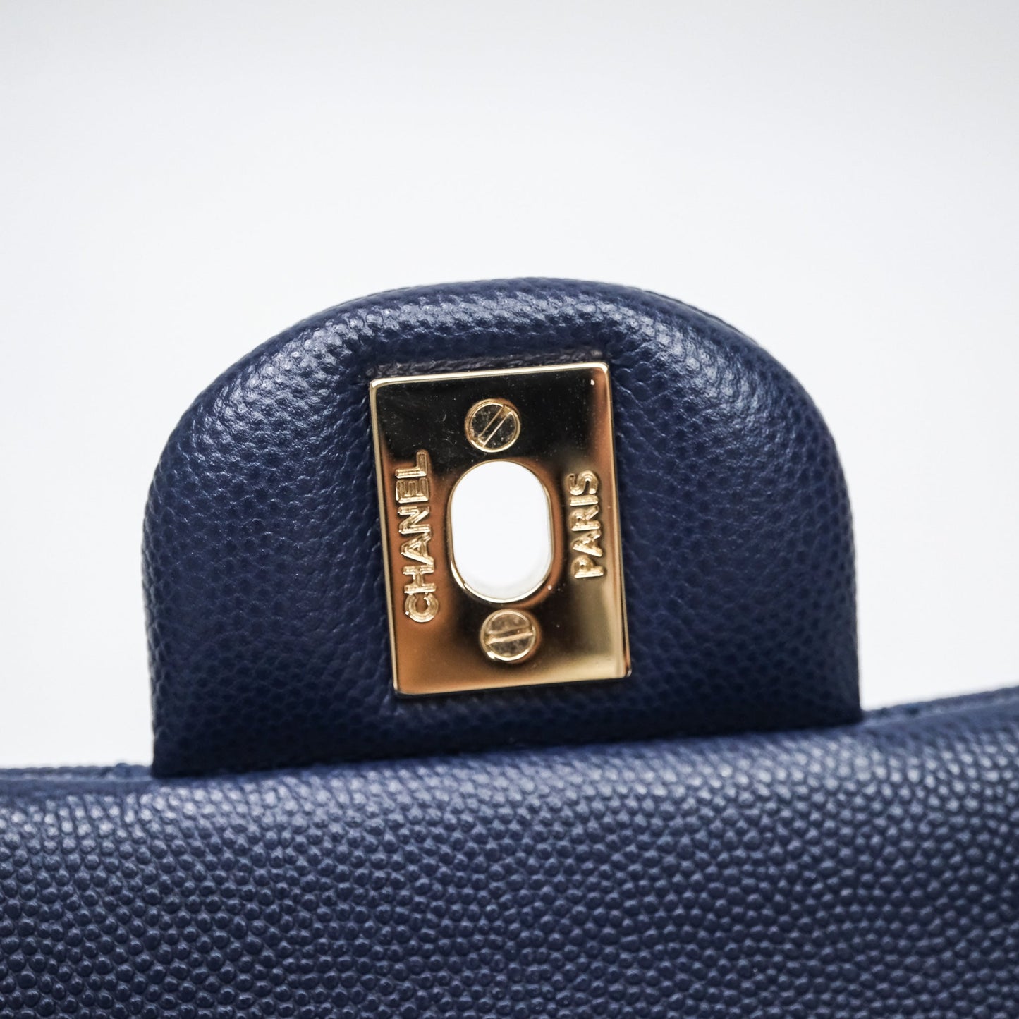Chanel Small Classic Flap Quilted Navy Caviar Gold Hardware