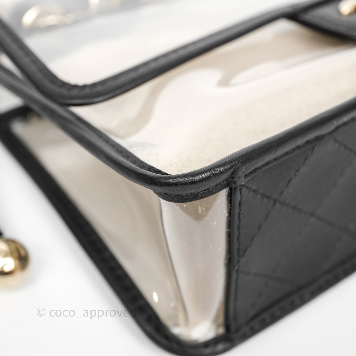 Chanel Medium Sand By The Sea PVC Flap Black Lambskin Gold Hardware